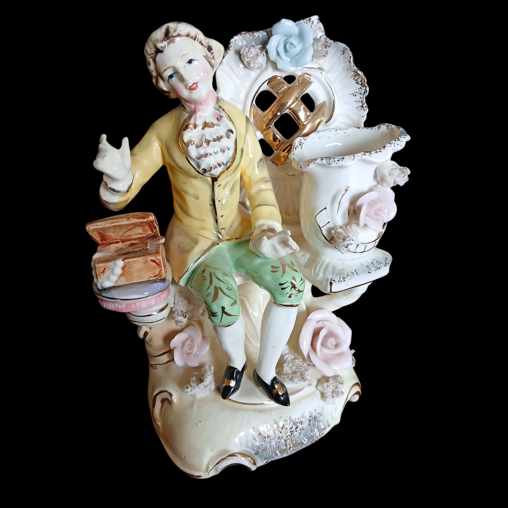 Vintage‎ Elegant Porcelain Figurine with Pastel Accents